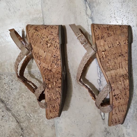 Venus Braided Strappy Cork Wedges - Picture 2 of 6